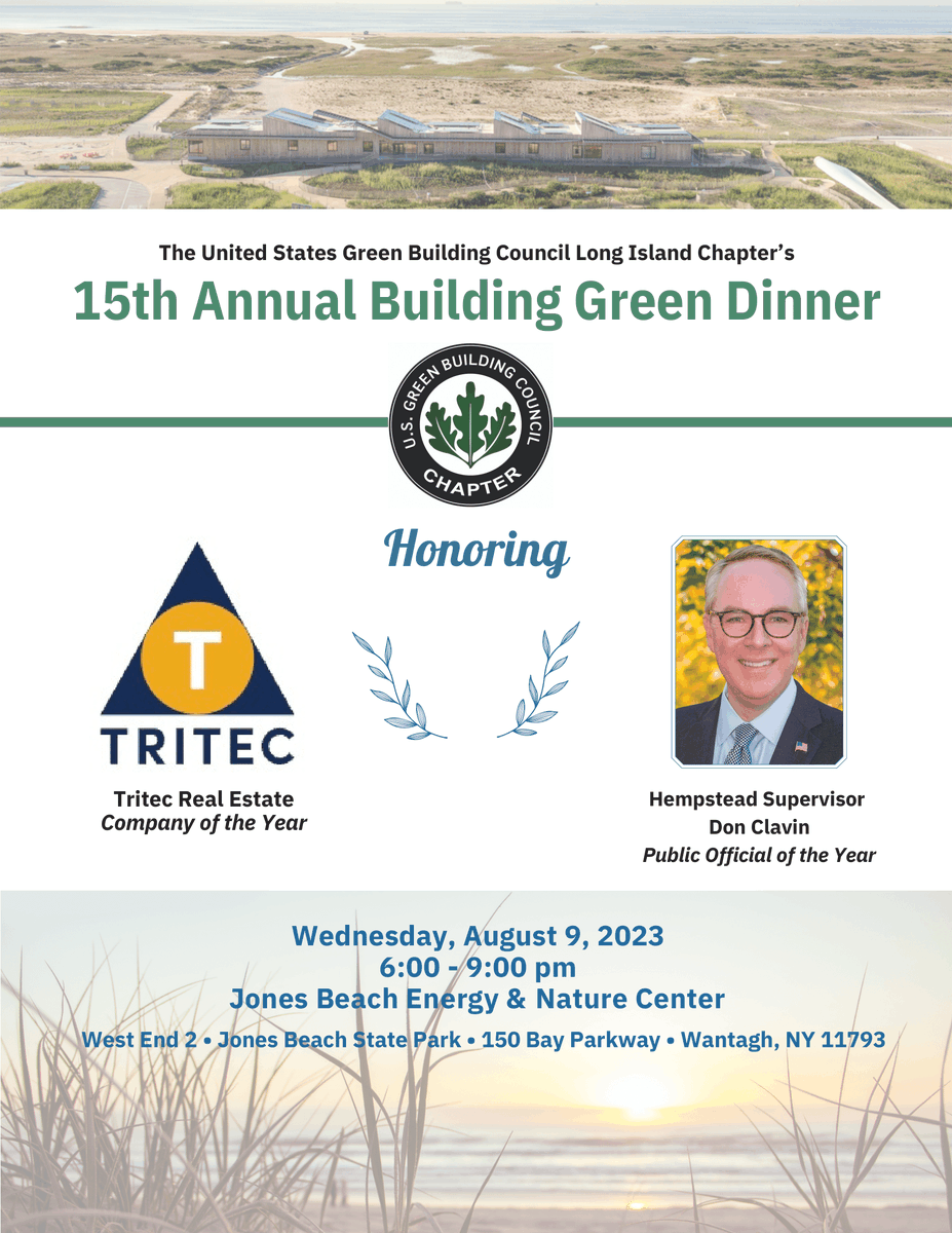 We are honored to be named Company of the Year at the <a href="/USGBC_LI/">USGBC-LI</a>’s 15th Annual Building Green Dinner on August 9th, which will assist in transforming the way buildings and communities are designed to create a more sustainable Long Island. Register now: bit.ly/3NWfcMF