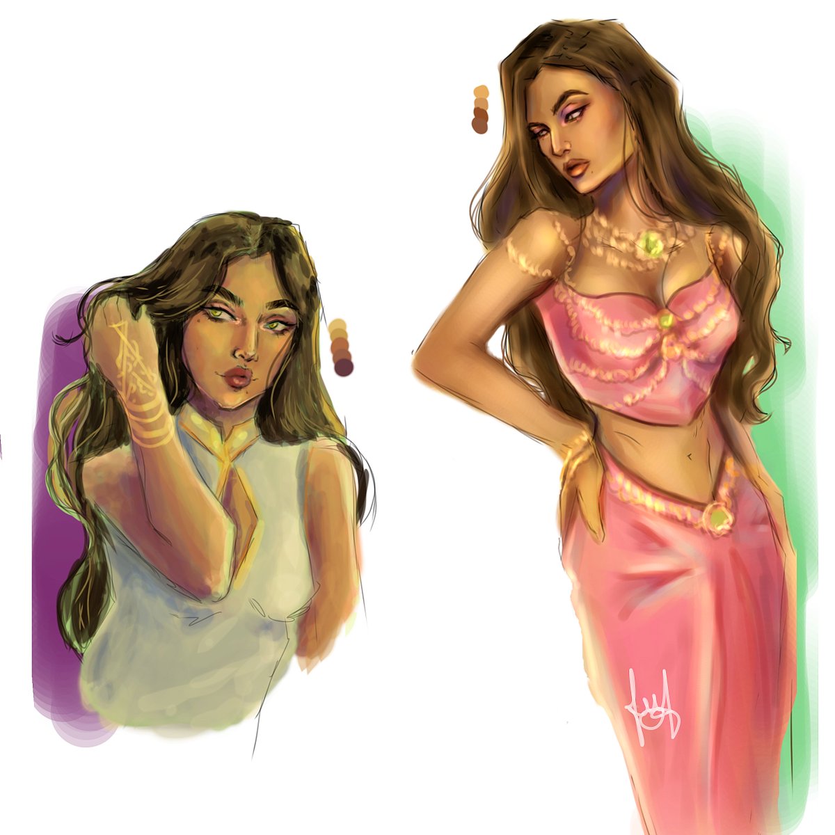 jlialghul's tweet photo. trying to figure out color theory by drawing talia ✨️and failing miserably✨️ https://t.co/LvEfN35jka
