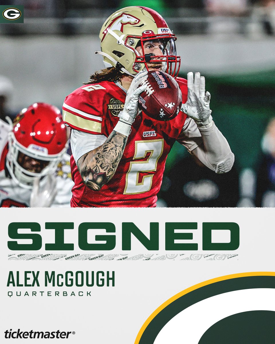 packers's tweet photo. #Packers sign QB Alex McGough

📰: https://t.co/bUFlkajNg7

#GoPackGo https://t.co/6pISDfxSiY