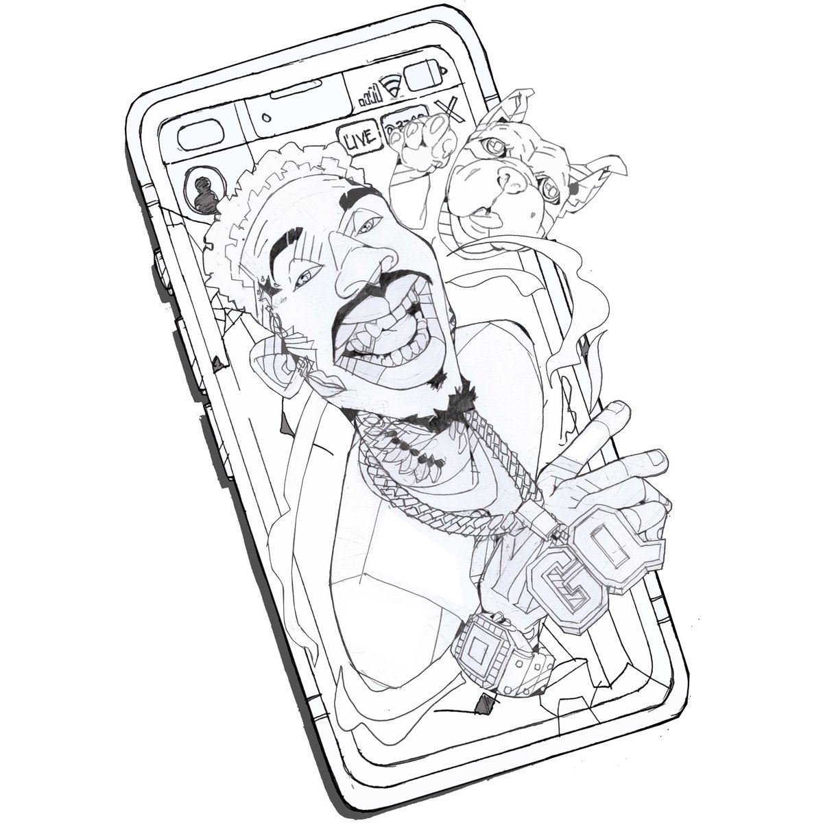 DejoDesigna's tweet image. Cartoon Logo Requested Commission of #bidtv #Barbarason #antglizzy #DMV #Artist #Art #Artwork #Drawing #Logo #cartoon #frenchbulldog #iphone13 #dmvartist