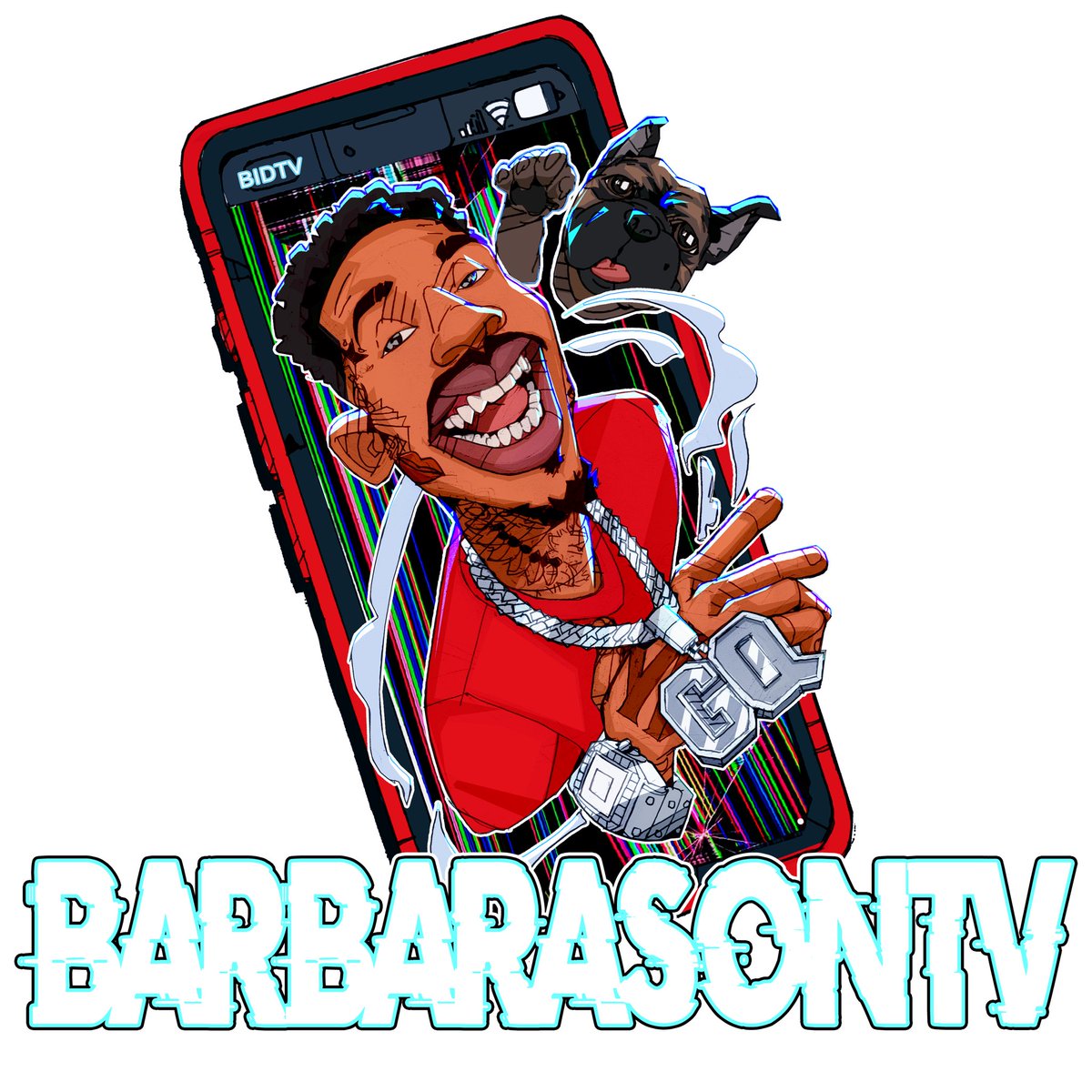 DejoDesigna's tweet image. Cartoon Logo Requested Commission of #bidtv #Barbarason #antglizzy #DMV #Artist #Art #Artwork #Drawing #Logo #cartoon #frenchbulldog #iphone13 #dmvartist