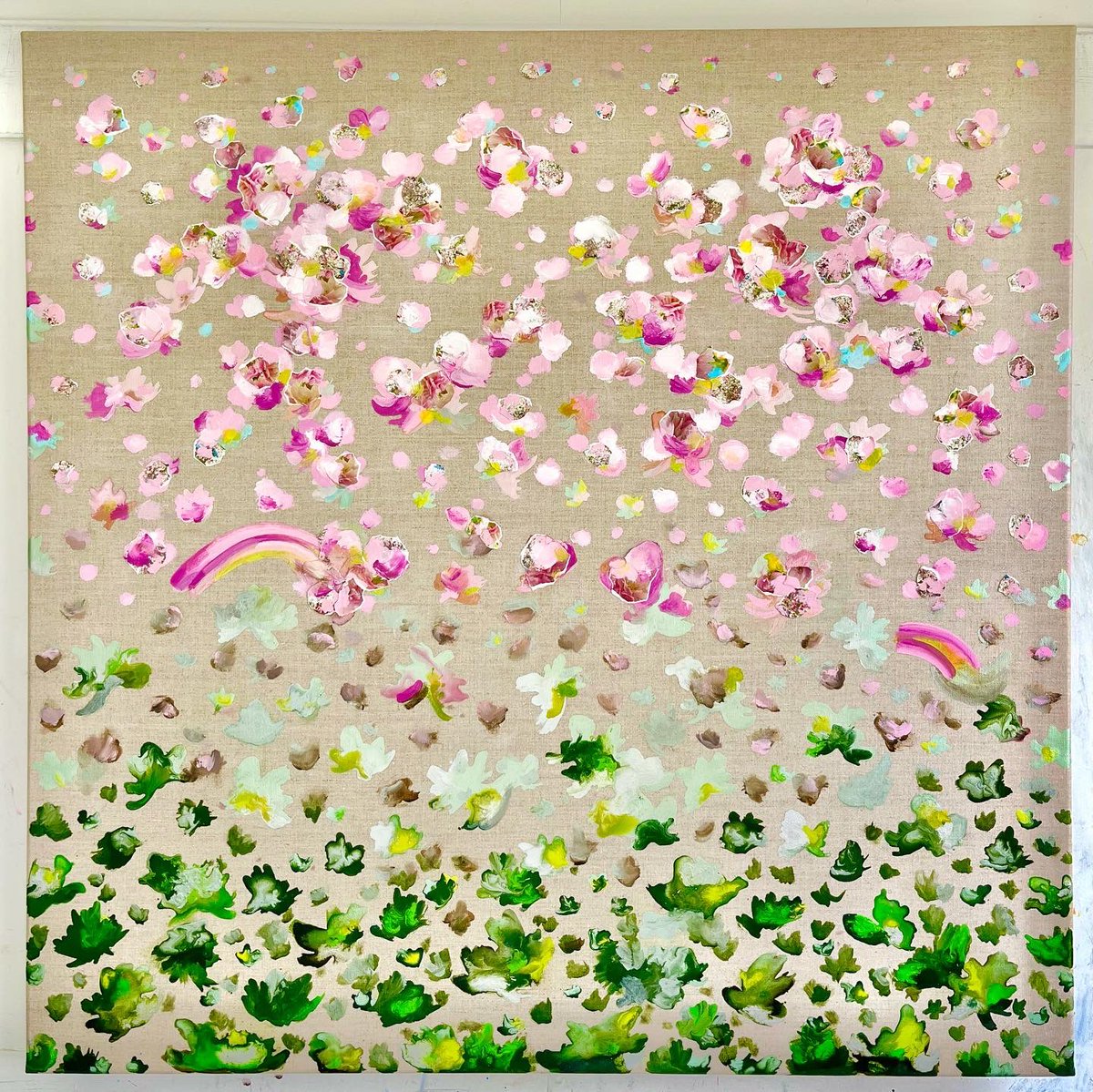 CorinneNatel's tweet photo. Just finished this commissioned painting for a buyer in USA thanks to @@artfinder 💗 my largest linen piece to date 😍 A 1m x 1m linen floral #collageart painting. It’s now ready… let’s hope the buyer likes it! 💚💗🤍💐🌸
#newart #floralart #linen #collage #femaleartist https://t.co/y03qGqKh8R