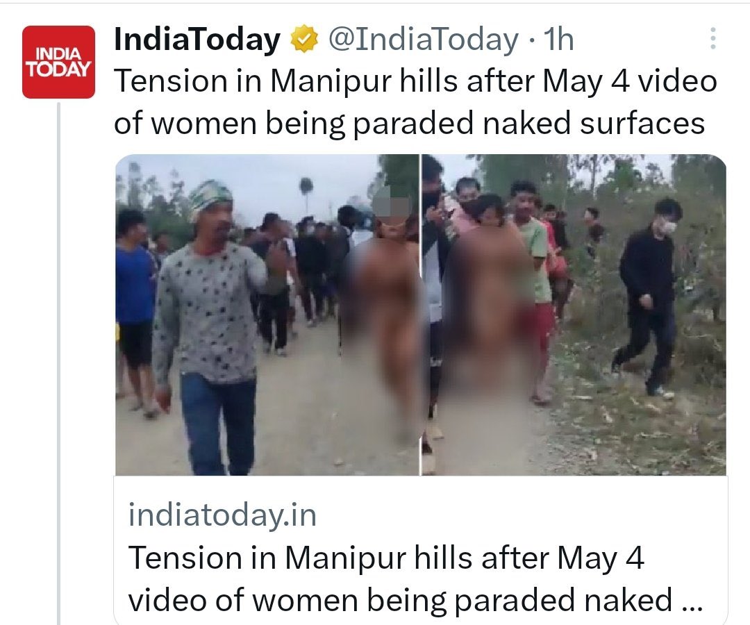theparvezalm's tweet photo. This is what happening with the Nari of Manipur.
Every Indian especially Govt. in power and the media (which is chamcha of govt ) should be ashamed of what is happening in Manipur.  
#ManipurViolence https://t.co/1Wdmg6tgV4