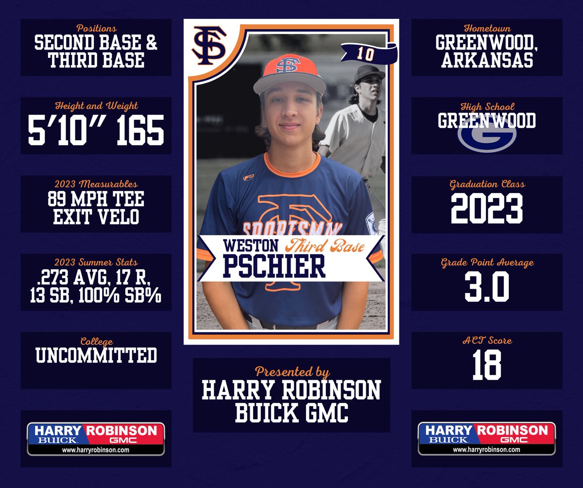 The Greenwood kid is in todays player profile spotlight, presented by Harry Robinson Buick GMC, Weston Pschier.