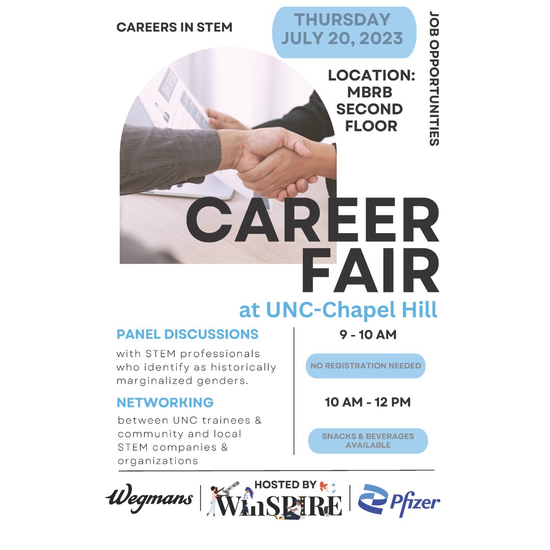 TOMORROW it's time for a fantastic career fair featuring panel discussions and a networking event. All levels of folks in STEM are welcome, whether you are a high school student, undergraduate or graduate student, or STEM professional :) 

Hope to see you there!