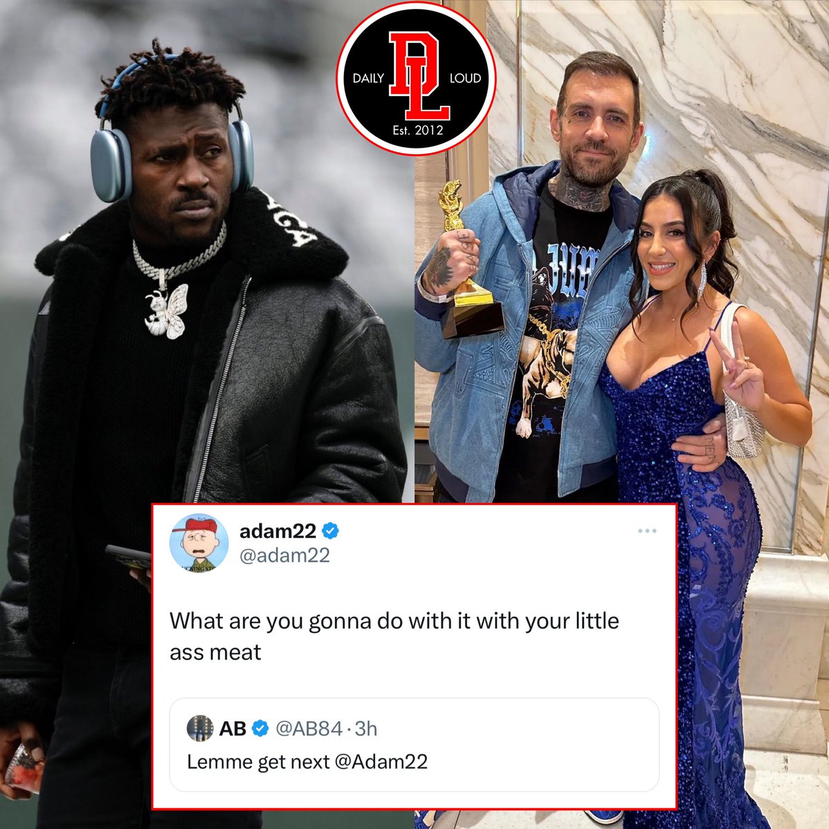 RT @DailyLoud: Antonio Brown says “lemme get next” with Adam22’s wife Lena The Plug… https://t.co/oMERZbw00g