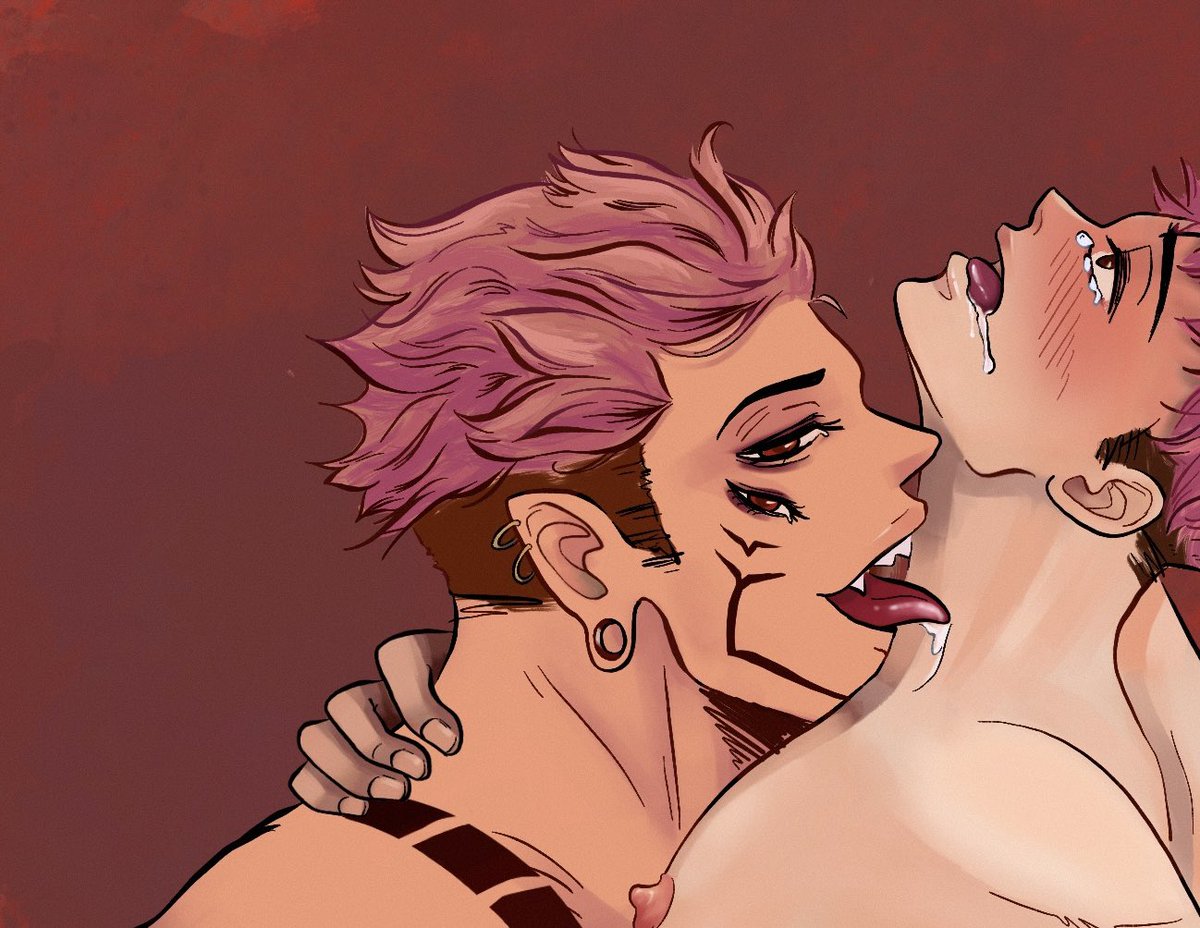 DecadenceInFire's tweet photo. Here the final 5/5 ! Of the bonus, go see more in Ferocious zine ;)
I don’t no if 🍆 are ok to show, so in case I have 🤬
If someone have an advice, I take ! 

Last day for the NFWT Zine of Sukuna x Yuuji ! Go go go !

 #ferociouszine
#sukuita #jjkzine #yaoi #fanart #BoysLove https://t.co/vCSQdhGfA9