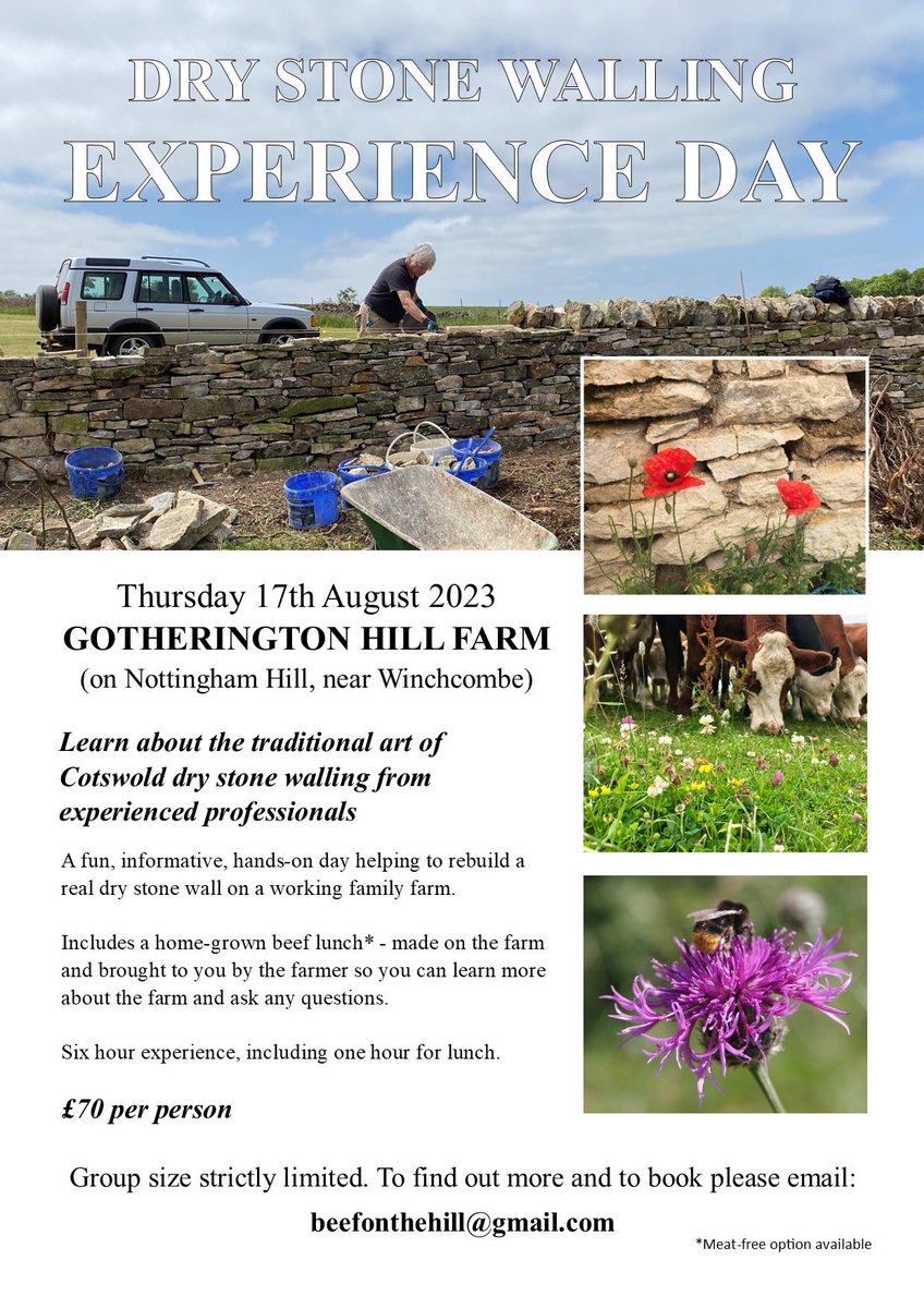 BeefOnTheHill's tweet photo. Typo free version (I hope) of our upcoming dry stone walling experience day! Shares appreciated 😊🔨 https://t.co/qy4mem7Uo2