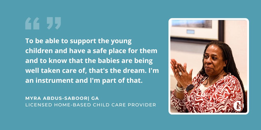 HomeGrownOrg's tweet photo. Ensuring children have access to quality early childhood experiences create long term economic and social gains for communities.
Supporting home-based child care providers like Myra supports our children and communities.
Share if you support #InHomeChildCare
#SolveChildCare https://t.co/aTFLgFo7Ha
