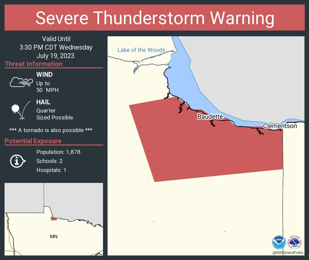 NWS Grand Forks on Twitter "Severe Thunderstorm Warning including