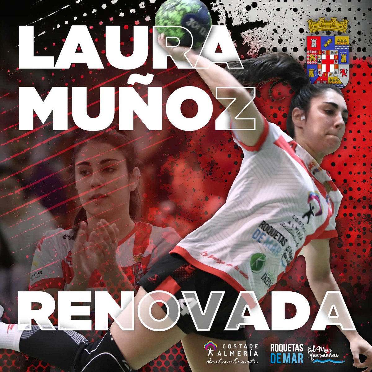 📣 ¡RENOVADA! <a href="/SrtaLauriita/">Laura Muñoz</a> seguirá la temporada que viene con el <a href="/Costa_Almeria/">Costa de Almería</a> #Roquetas en la División de Honor Oro. 

La extremo roquetera continuará ligada al proyecto 🏴󠁧󠁢󠁥󠁮󠁧󠁿 <a href="/BMCostaAlmeria/">BM Costa de Almería</a> en la temporada 2023/24