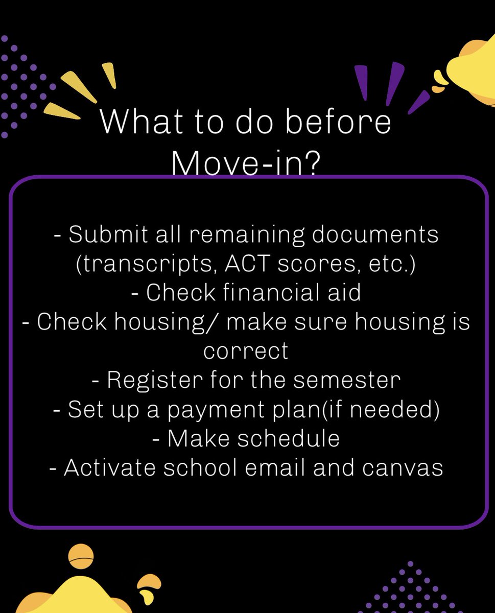 AmbassadorsAsu's tweet photo. 🚨Attention Braves🚨
As summer is slowly winding down, the Alcorn State University Brave Ambassadors would like to assist you by giving you some helpful tips. Today’s checklist provides helpful tips on what to do before Move-in day.
#AlwaysAlcorn💜💛 https://t.co/LUlWOvbl29