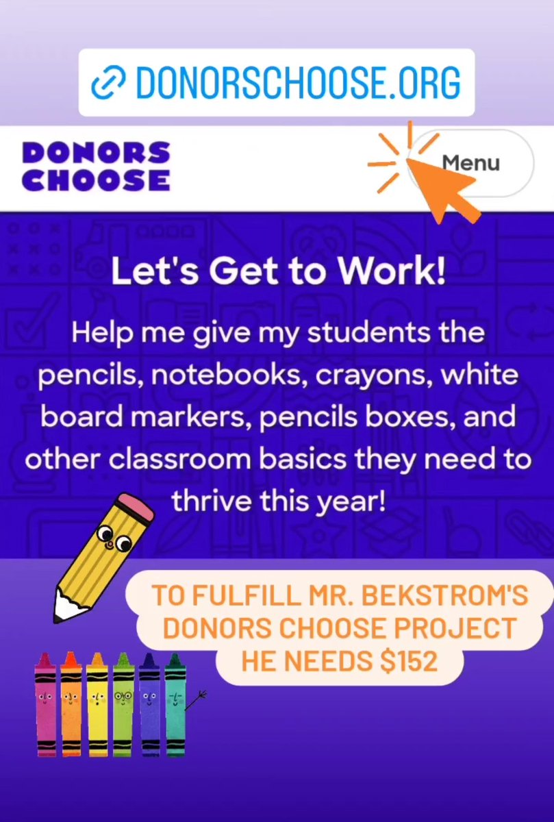PtoHart's tweet photo. Head over to Donors Choose to help our teachers fulfill their projects! https://t.co/TBoQXfCTlH
Bonus: projects are being matched!!! Your $10 donation becomes $20 ; $25 becomes $50 and so on! https://t.co/jv4V3dPmIi
