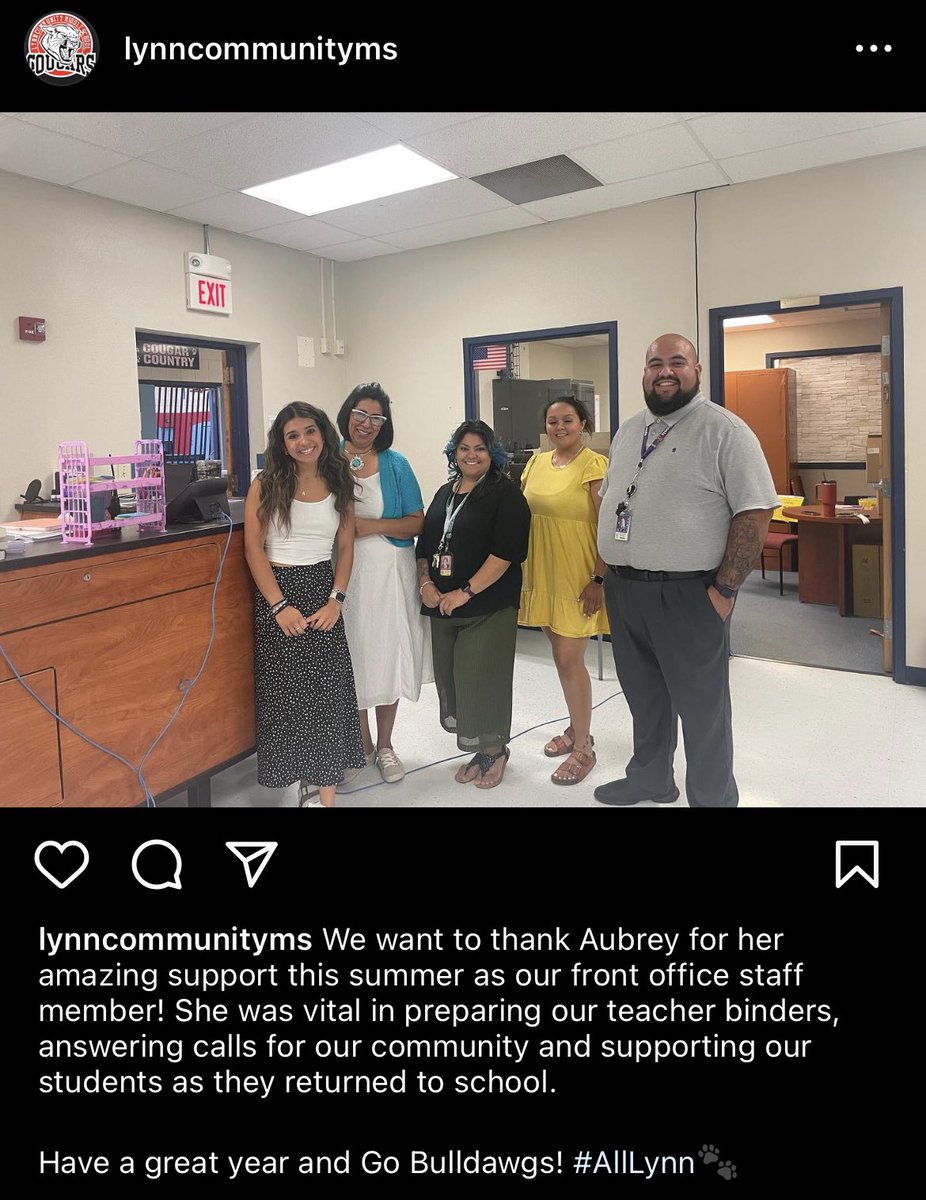 Thank you Aubrey! Our <a href="/LasCrucesDawgs/">Las Cruces High</a> proud student who provided us support this summer. 

Have a great school year! #AllLynn🐾