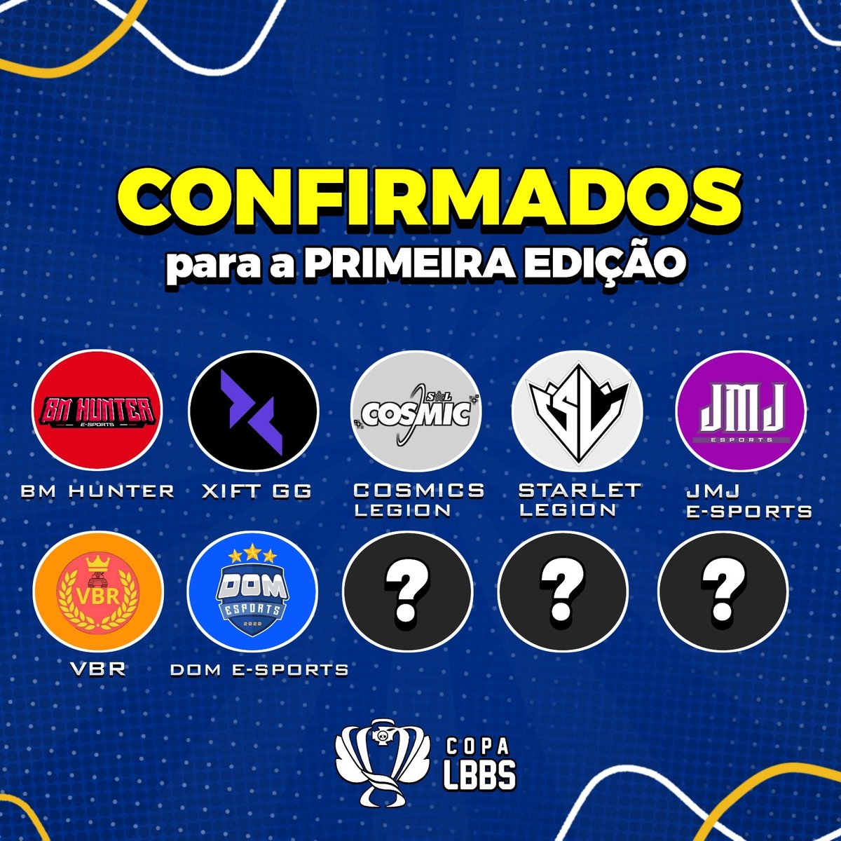 lbbs_oficial's tweet photo. | #Confirmados 

MAIS CONFIRMADOS NA SUA TELINHA! 😉

As equipes @DOMeSportsBR e #VBRON garantem a sua vaga para a primeira edição da Copa LBBS.

Obs: Há mais bolinhas, mas iremos postar de pouco em pouco.

#copalbbs #brawlstars #campeonato #jogo #desafio #supercell #placar https://t.co/PEIv0K7Cyd