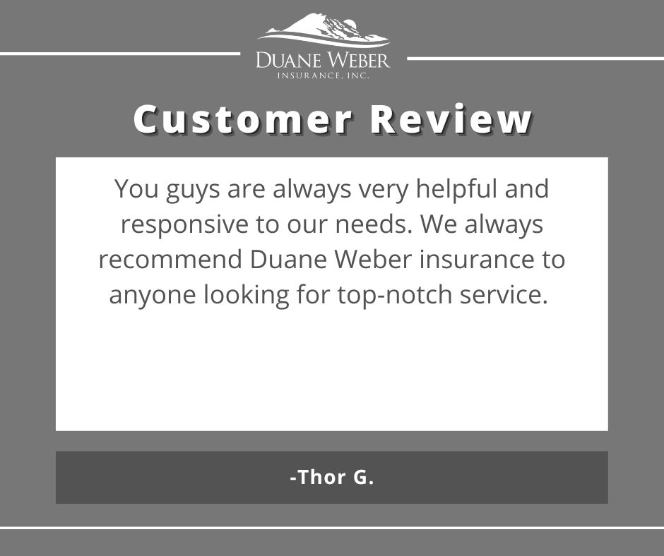 DuaneWeberInsur's tweet image. “You guys are always very helpful and responsive to our needs. We always recommend Duane Weber insurance to anyone looking for top-notch service.” ~ Thor G.

dweberins.com/about/

#Testimonials #DuaneWeber #DuaneWeberInsurance