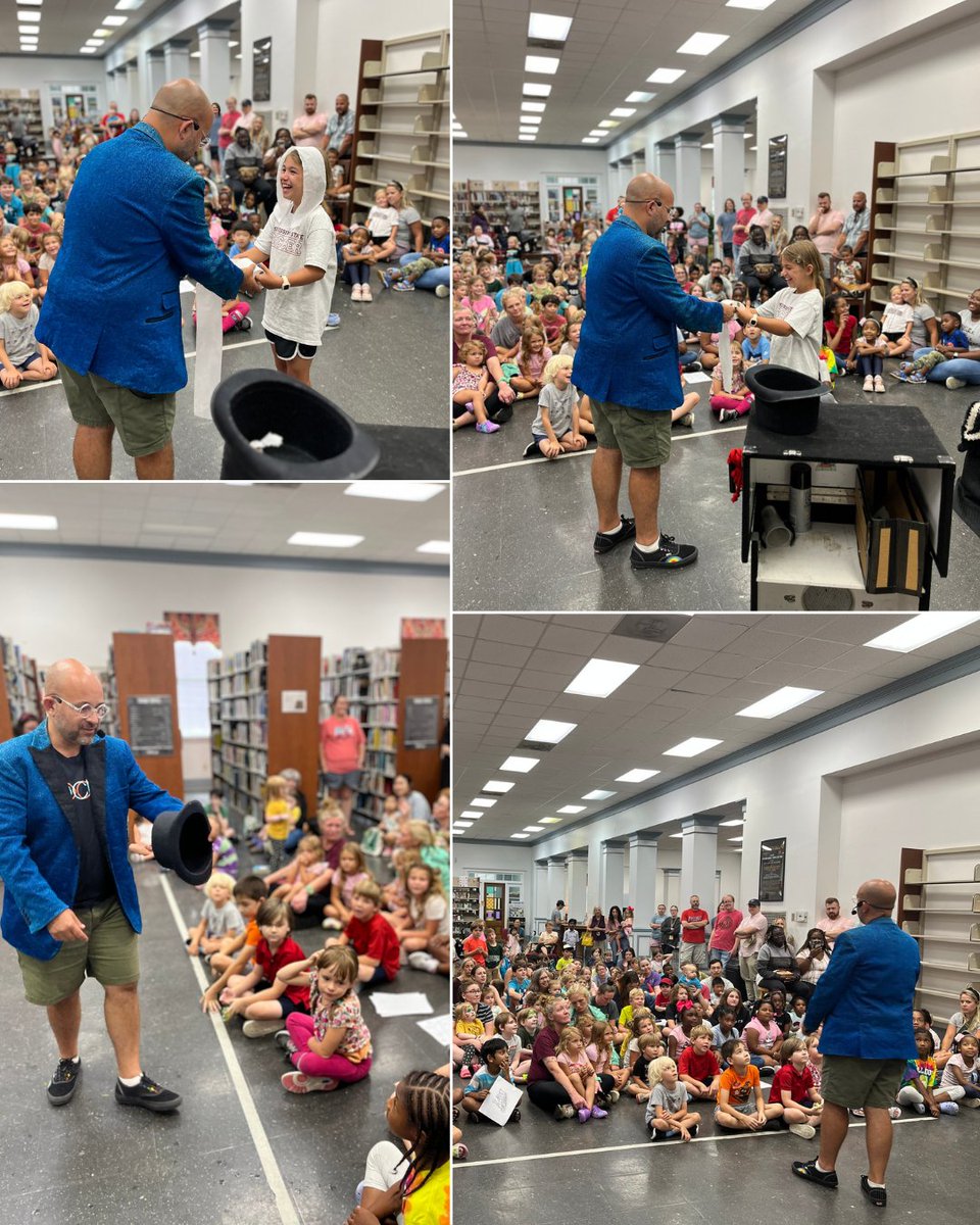 Summer reading opportunities like Magic Mr. Nick are making reading fun for young visitors to the Starkville Public Library.
Don't forget! The last summer reading performer is tomorrow at 3 PM.
#starkville #starkvegas #cityofstarkville https://t.co/hQUlArCGVc