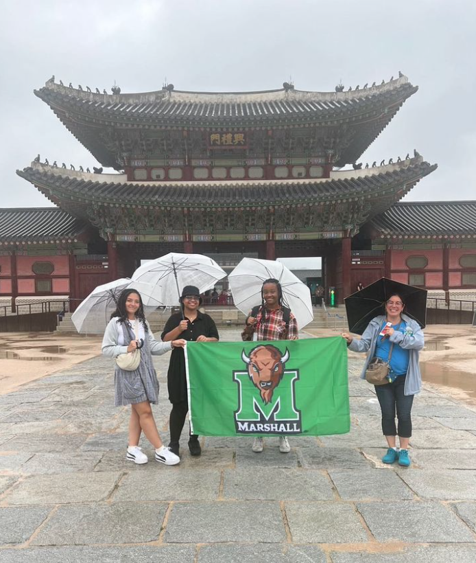 marshallu's tweet photo. Students and faculty are learning, researching and exploring the world this summer. 

📷 1 - Luke Jeffrey with fellow students in Spain
📷 2 - Jaclyn Davis studying in Japan 
📷 3 - Dr. Rivas with students in South Korea
📷 4 - Dr. Puppo researching in Portugal and Spain https://t.co/2CN7XkNmBV