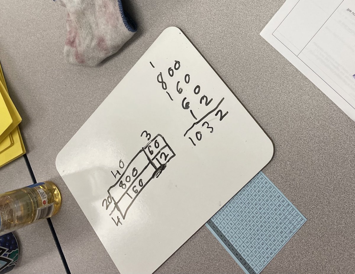 Breaking larger numbers into smaller ones! Exploring multiplying 2-digit numbers using the area model✖️🟰#SLP2023 <a href="/WECDSB/">WECDSB</a>