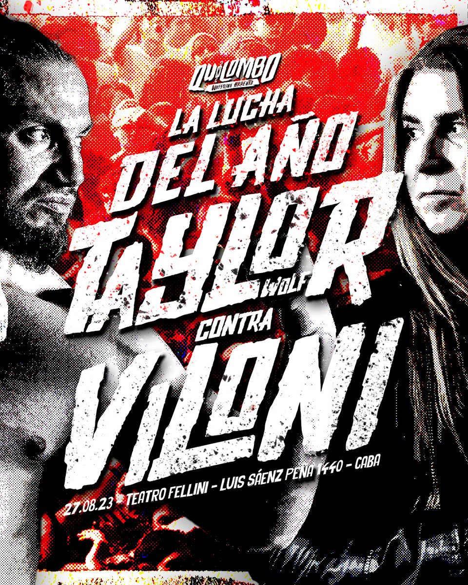 QuilomboArg's tweet photo. Este 27.08 Quilombo presenta LA LUCHA DEL AÑO🔥El campeón del pueblo, @_VicenteViloni tendrá uno de los desafíos más importantes de su carrera al enfrentarse al Alfa de la Manada, el campeón de CNL Chile @imtaylorwolf! Más info y entradas en https://t.co/fPtRqzFocf o Instagram! https://t.co/NbCZSWfSKU