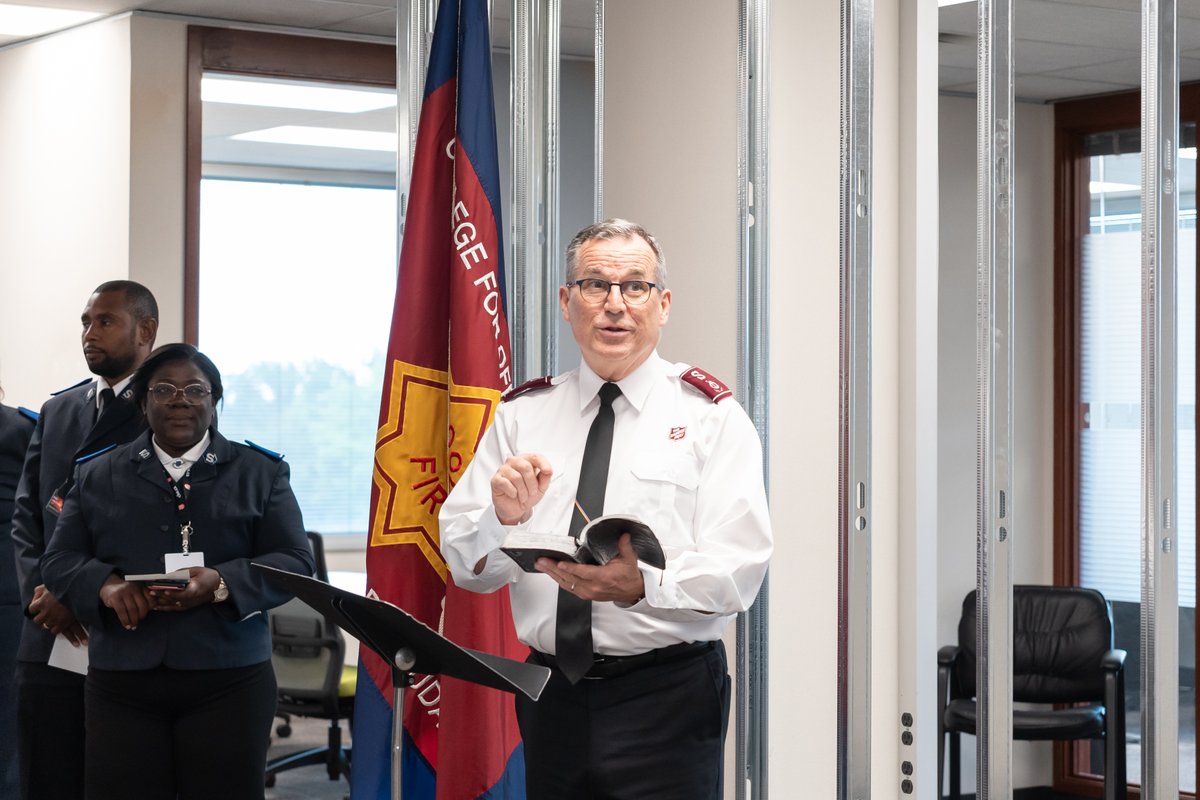 Salvationist's tweet photo. A service of blessing was held yesterday at The #SalvationArmy in Canada and Bermuda’s territorial headquarters, where construction is underway to transform the fourth floor into the new home of the College for Officer Training. #CFOT https://t.co/dXwM5xnlGn