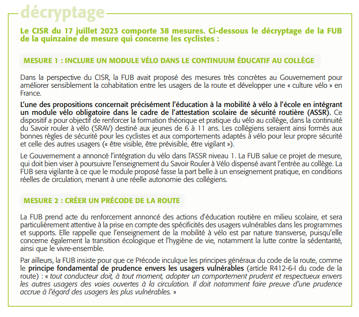 👋Comme promis la réaction officielle <a href="/FUB_fr/">FUB</a>🚲 au dernier conseil interministériel pour la sécurité routière (CISR)
Communiqué de presse de 5⃣ pages (dont décryptage de 15 mesures)🔗 fub.fr/presse/homicid…
 et #thread à lire ci-dessous, avec mes commentaires perso en➕
1/x ⤵️⤵️