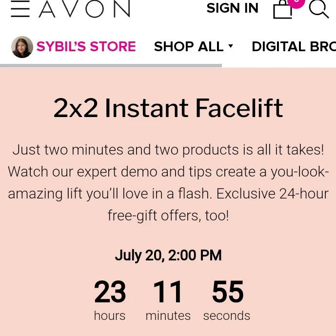 ItsSybCalling's tweet photo. π Avon's LIVE Shopping
β°οΈ Thurs, 7/20 @3pm ET
Valid til Fri, 7/21 @11:59pm PT
https://t.co/Xmk6jvydDq
3-Pc Gift+FREE Shipping
Code: π£ LIFTS100
4-Pc Gift+FREE Shipping
Code: π£ LIFTS150
#ItsSybCalling Avon Independent Sales Representative
#avoninsider @AvonInsider https://t.co/QvXhr5ZN6B