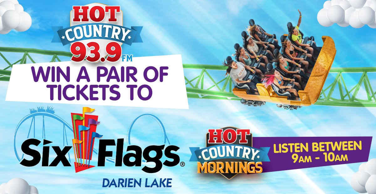 Your next chance to win a pair of tickets to @SixFlags Darien Lake is coming up tomorrow during #HotCountryMornings with Tracy Lynn! 🎢 🌞

Details ➡️ hotcountry939.com