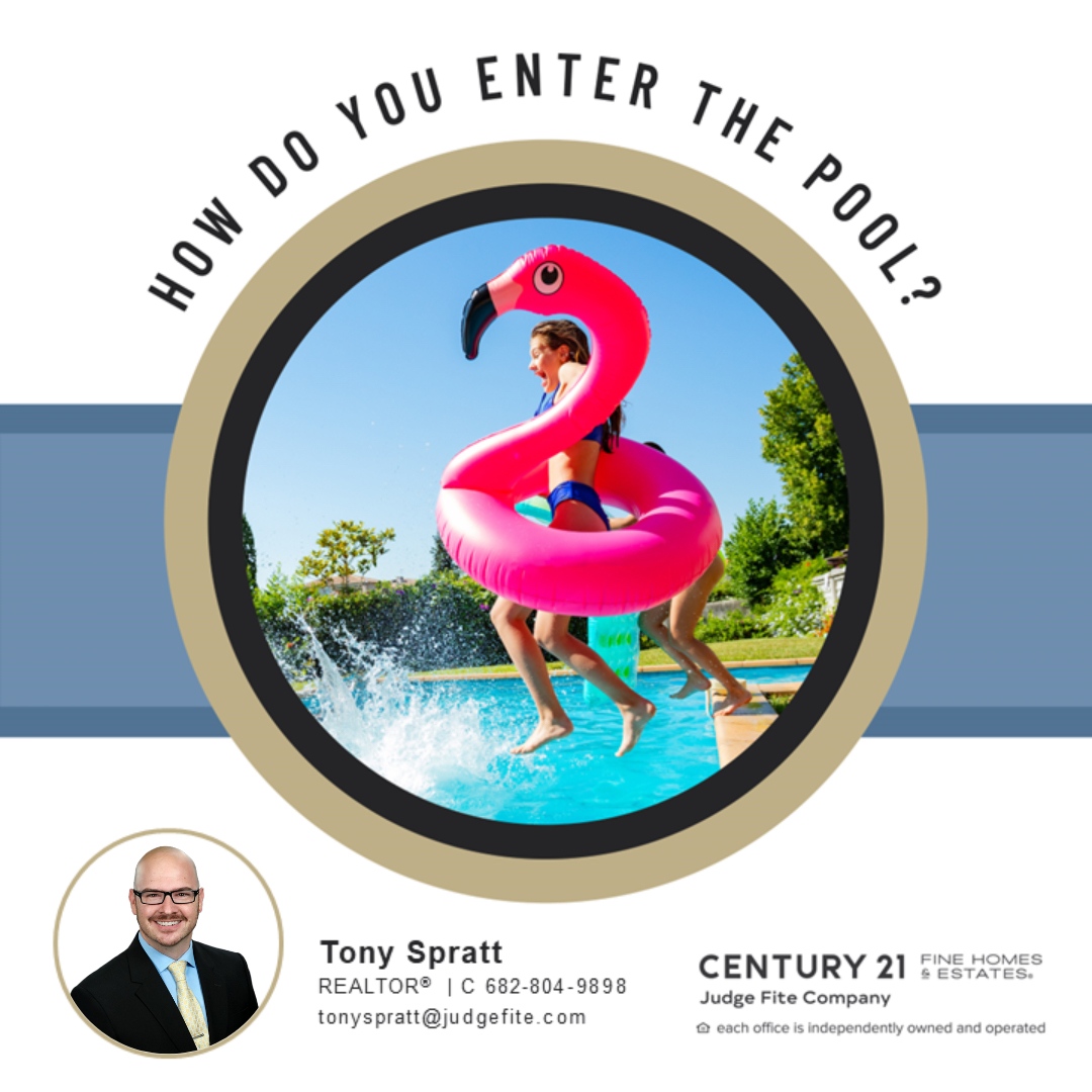 It’s the age-old question: how do you prefer to enter the #pool? Like for “Slowly” or comment for “Jump Right In!!' If you chose “Jump Right In” – do you canon ball or dive? 👙💧☀️

#finehomesandestates #c21jfc #judgefite #c21 #century21 #relentlessmoves #texasrealestate