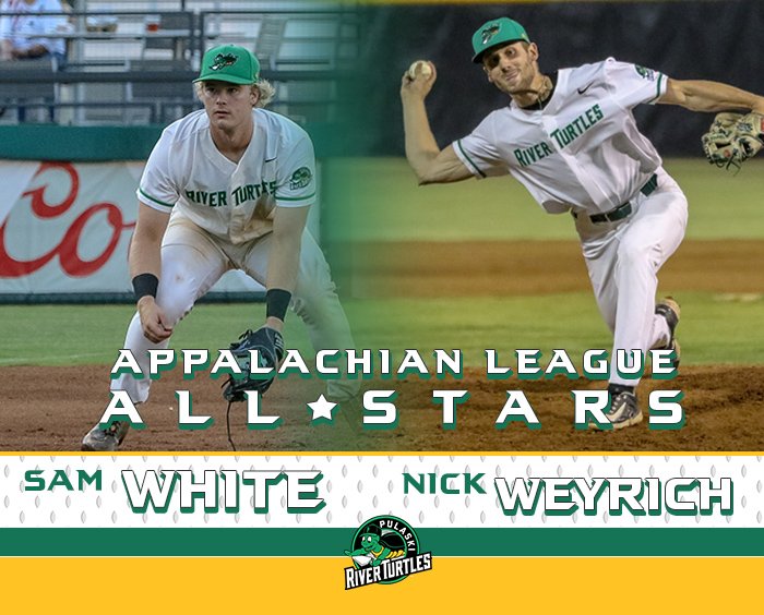 theriverturtles's tweet photo. ✌️ Pulaski standouts are headed to Kingsport next week for the @AppyLeague All-Star Game! Congratulations to Sam White and Nick Weyrich! https://t.co/9uG8KfWEWS
