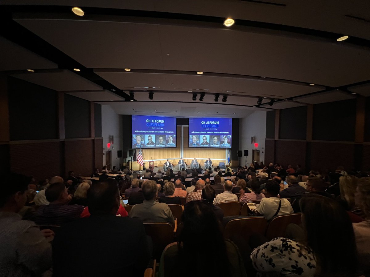 OhioXOrg's tweet photo. 300+ leaders from education, industry, and government came together today in Cleveland for the kickoff OH | AI Forum. 

Ohio’s opportunity to lead on AI is now.

Thank you to Lt. Gov. @JonHusted + @InnovateOhio for leading the way.

And thank you to all who joined @JohnCarrollU! https://t.co/AB9BqS22F1
