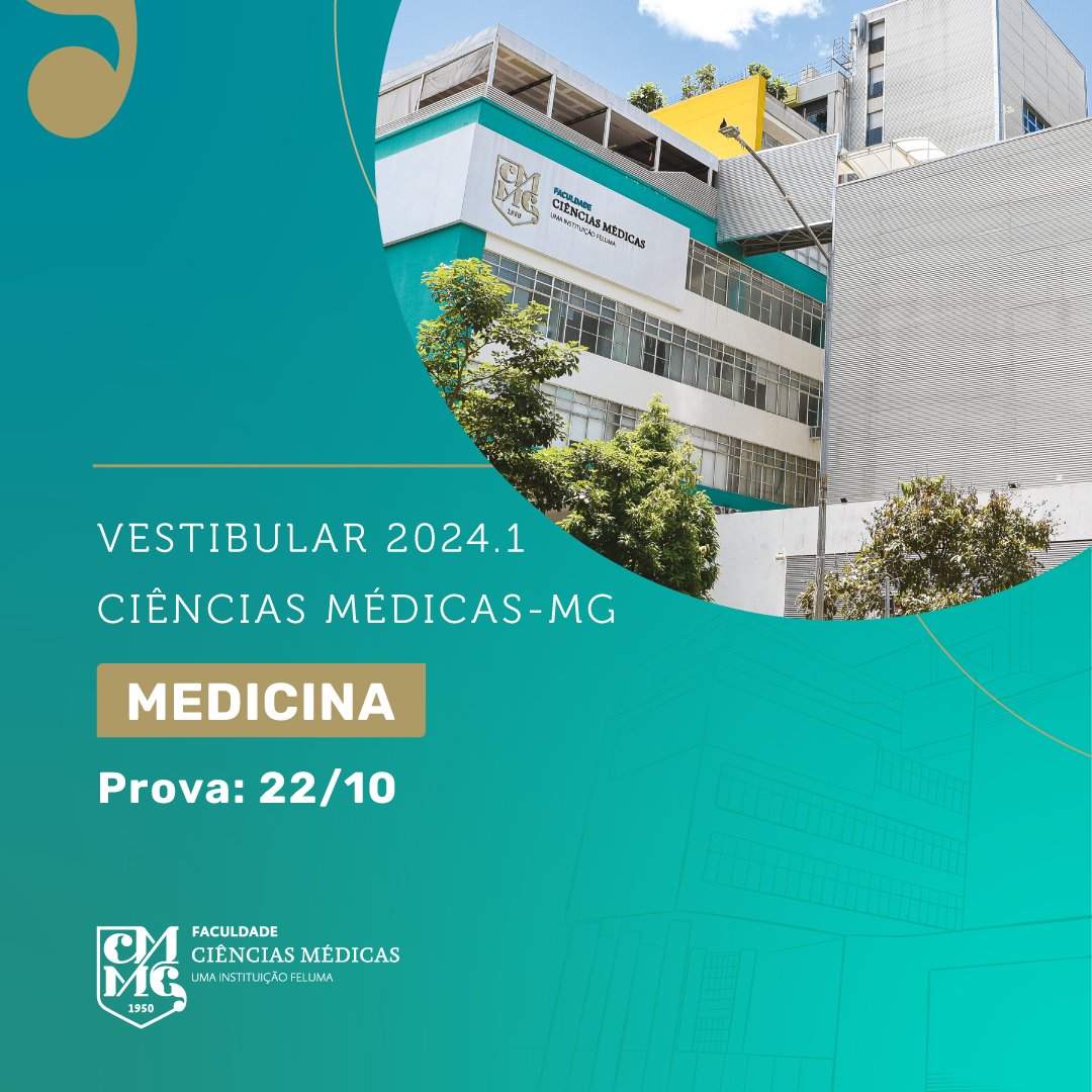 faculdadecmmg's tweet photo. ⚠️ NOVIDADE – VESTIBULAR MEDICINA 2024.1⚠️

🎯Prova: 22/10/2023

Edital em breve.

#vestibular2024 #vestibularcmmg #cmmg https://t.co/jLEsKicfDz