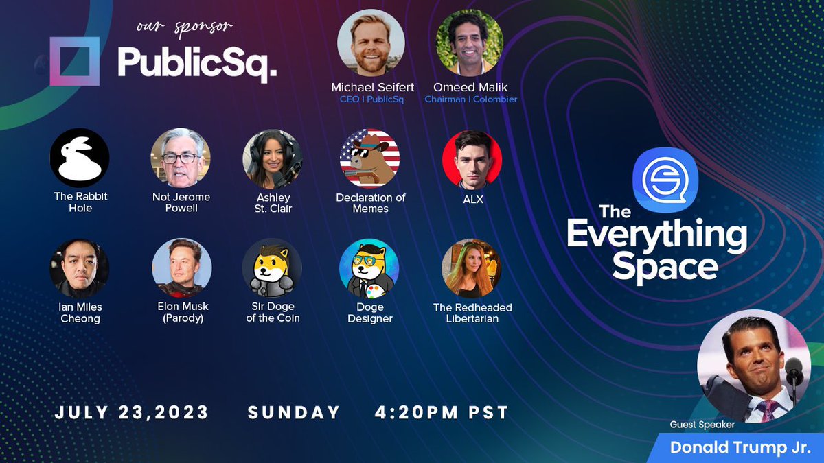 alifarhat79's tweet photo. It’s happening. We are launching @everything_spce

The Everything Space will be a weekly space on Twitter welcoming guests from all walks of life. Our first guest is @DonaldJTrumpJr

We hope to see ya’ll there this Sunday at 4:20 PM PST  

RSVP here: https://t.co/9XPZYIUwgz https://t.co/tWKPyiKYq3
