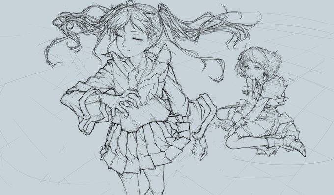 スカートの表情が乏しい気がしたから…なんかこうひねったんだけど良くね?? 