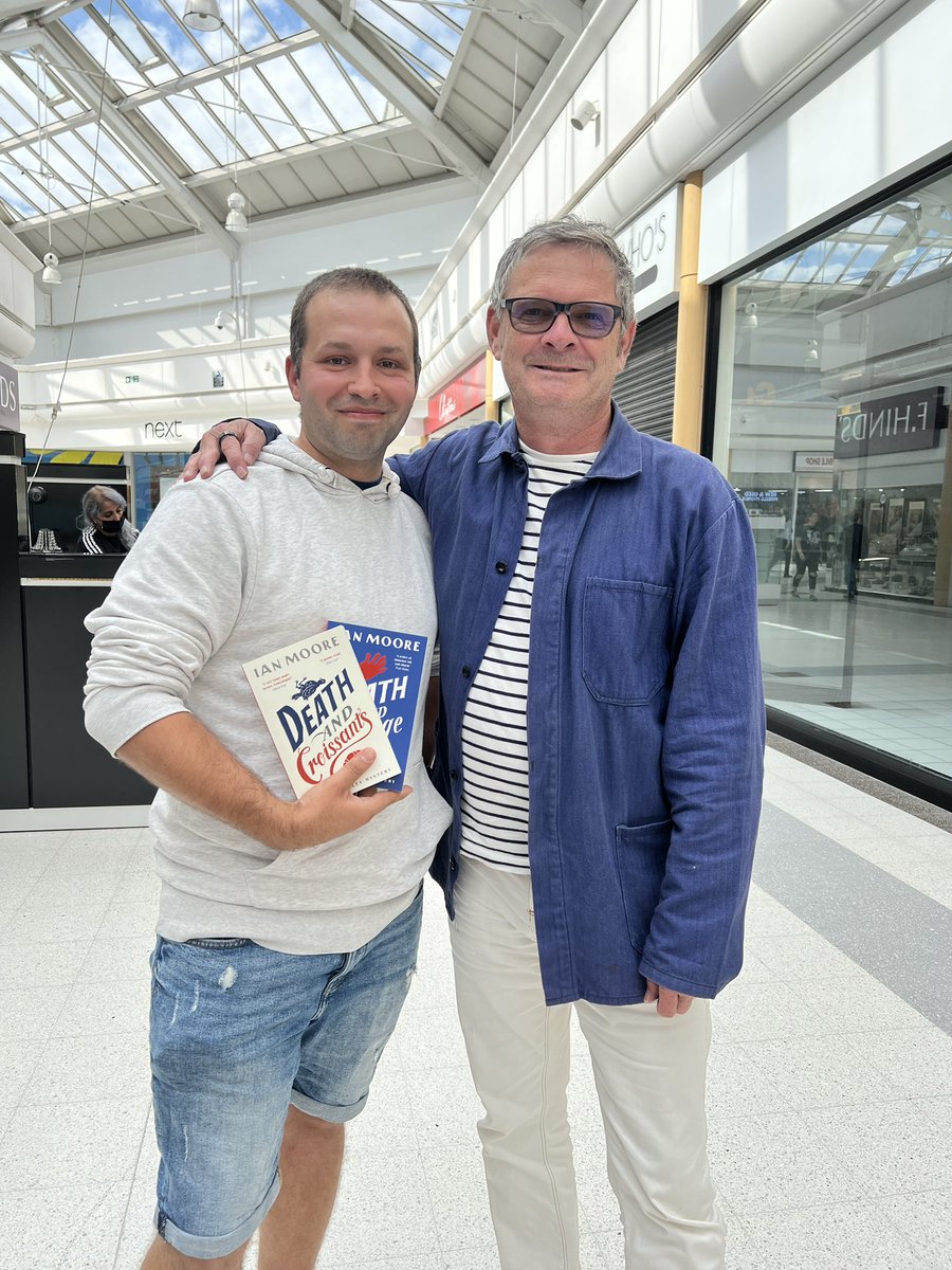 DuaneLaverick's tweet photo. Thank you @IanMooreAuthor, I'm so grateful to of had the opportunity to meet you twice in two days! Thanks for signing the rest of the series. To answer your question, 2 and an audio book of croissants and fromage! 😂 worth every penny! https://t.co/Qcca5SMmkS