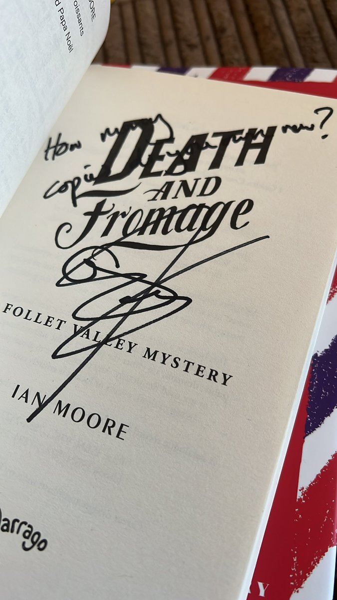 DuaneLaverick's tweet photo. Thank you @IanMooreAuthor, I'm so grateful to of had the opportunity to meet you twice in two days! Thanks for signing the rest of the series. To answer your question, 2 and an audio book of croissants and fromage! 😂 worth every penny! https://t.co/Qcca5SMmkS