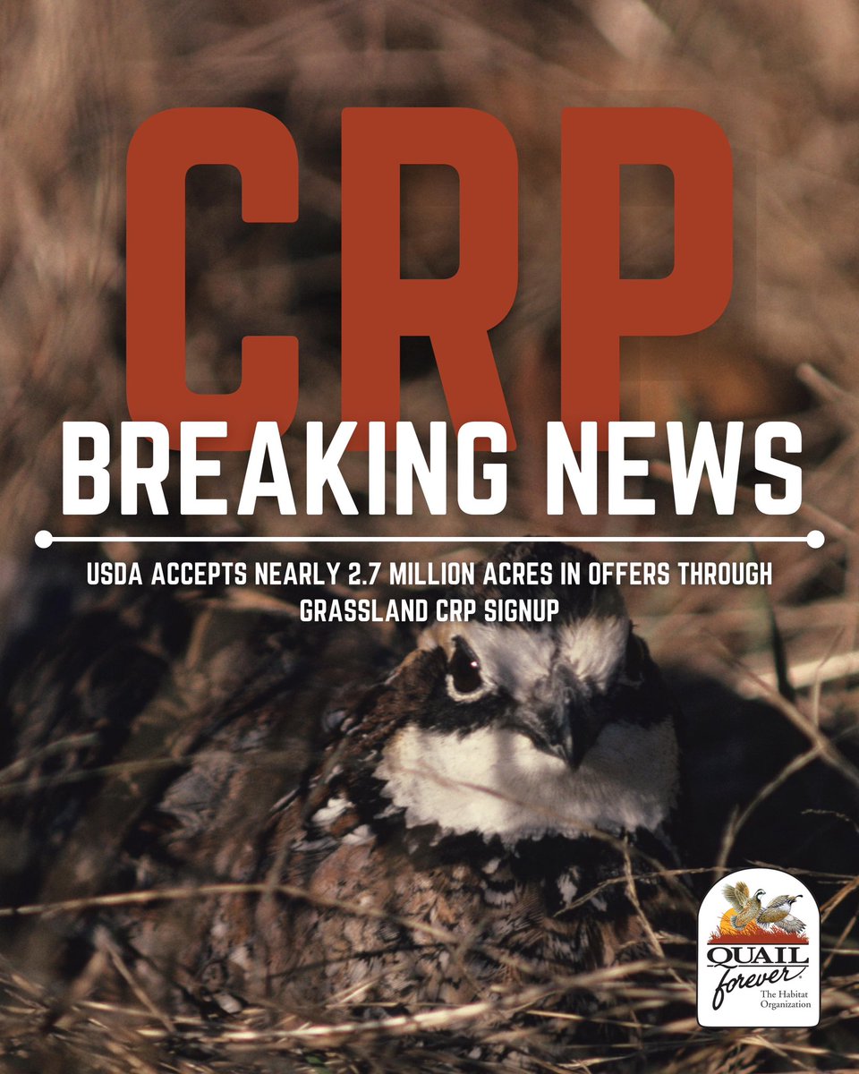 The U.S. Department of Agriculture (USDA) today announced the acceptance of 2.7 million acres into the Conservation Reserve Program’s (CRP) Grassland sign-up, selected from a record-setting 4.6 million acres in offers. When combined with the enrollment of over 1 million acres