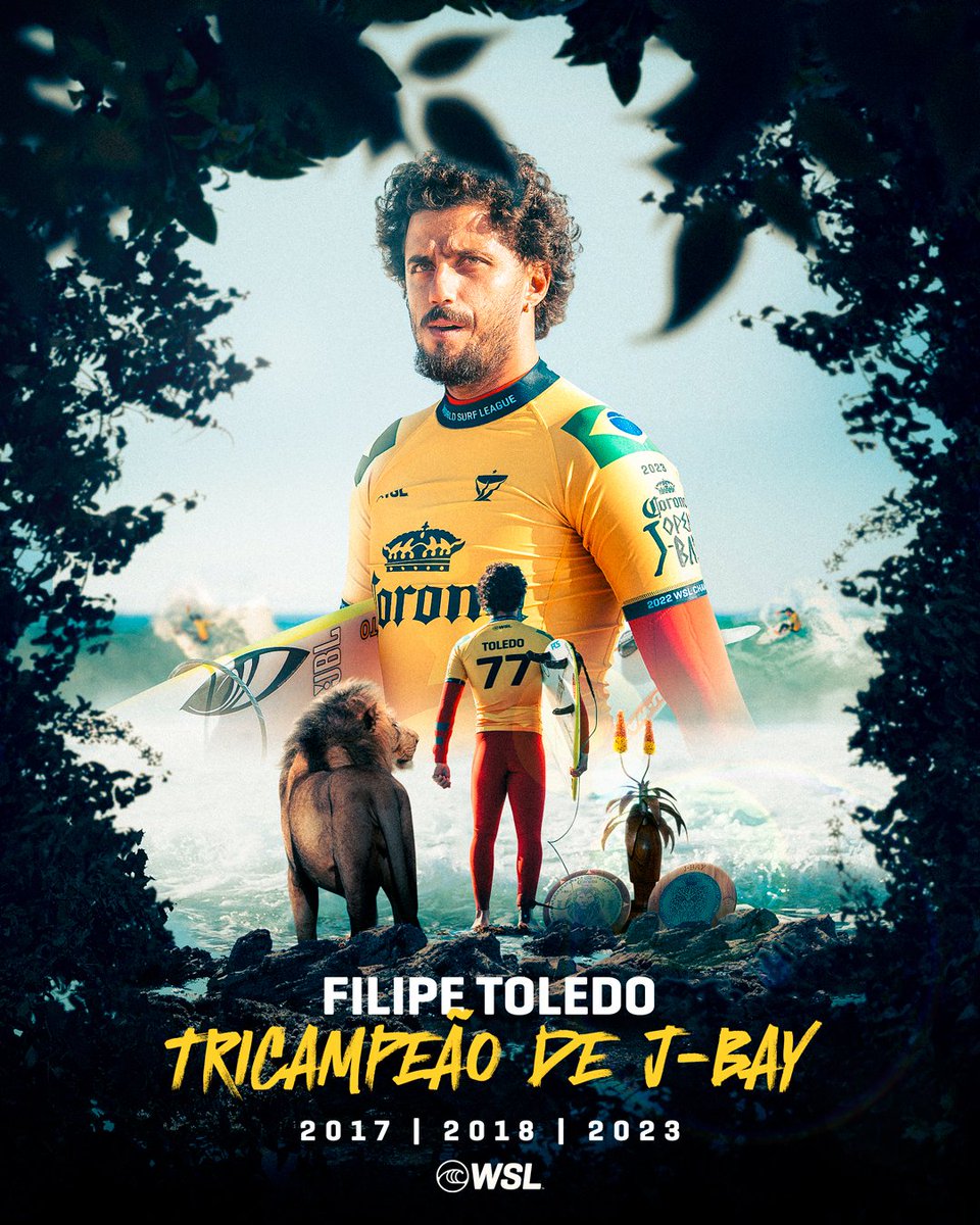 Já podemos mudar o nome da onda para "Toledo's Bay"? 😂 O Campeão Mundial <a href="/filipetoledo77/">Filipe Toledo</a> agora é Tricampeão da melhor direita do mundo! 🏆 #WSLBrasil