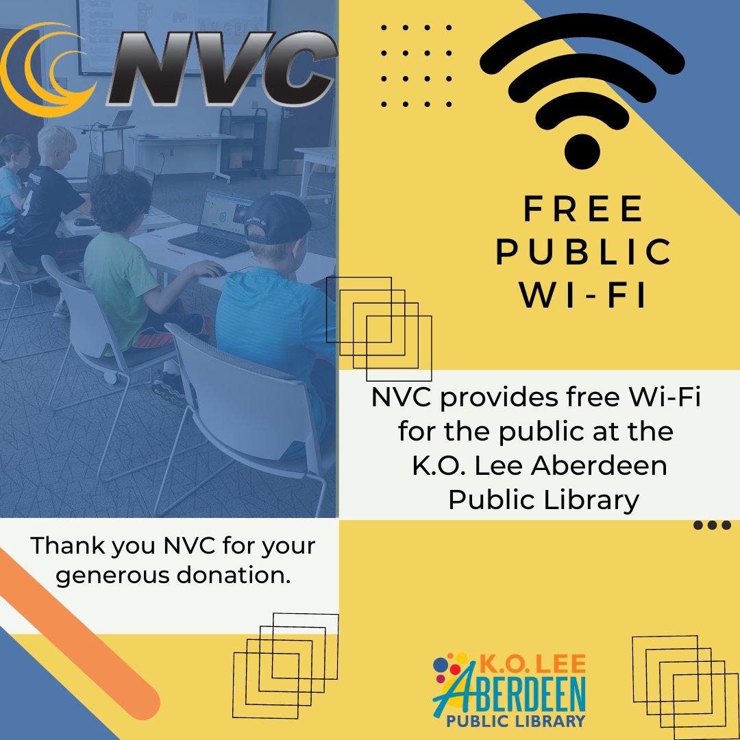 Thank you NVC, for being such great library supporters! We appreciate all you do for the library and patrons.

#nvc
#libraryservices
#koleeaberdeenpubliclibrary