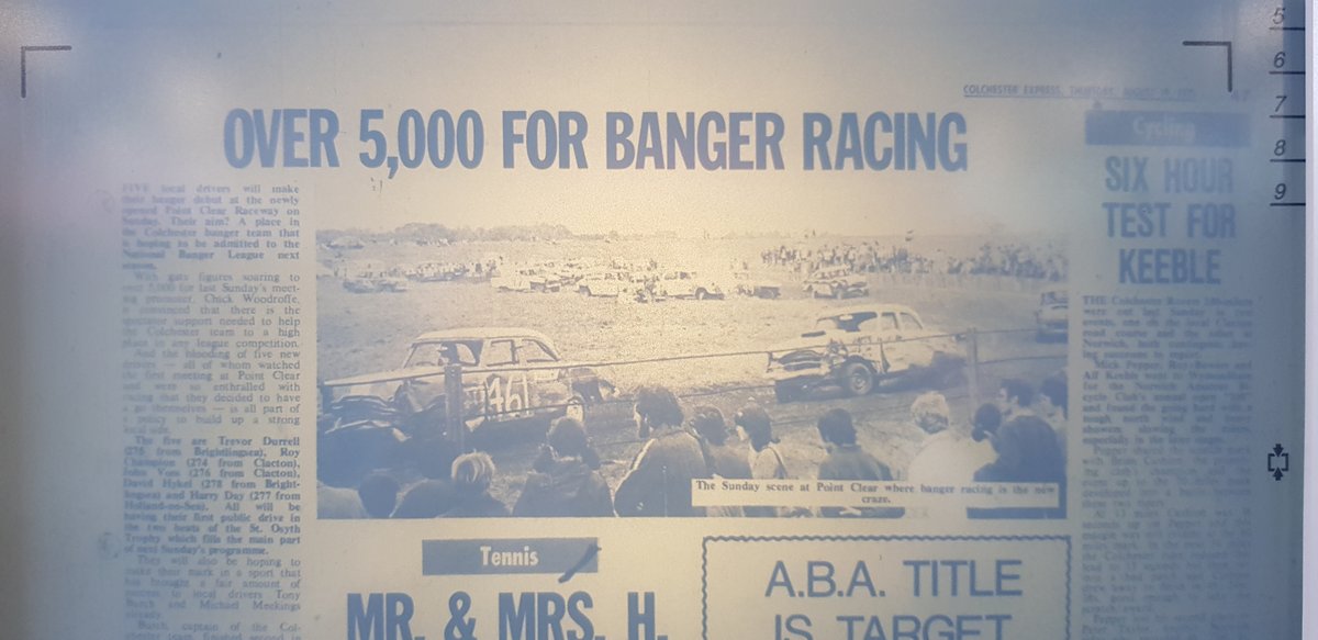 Found this article - Colchester Express August 19th 1971
Point Clear promoter Chick Woodroffe was missing from last Sunday's meeting... having a busman's holiday! For Chick was driving a Formula One Stock Car in a big trophy meeting at Cadwell Park. https://t.co/C57590nDtE
