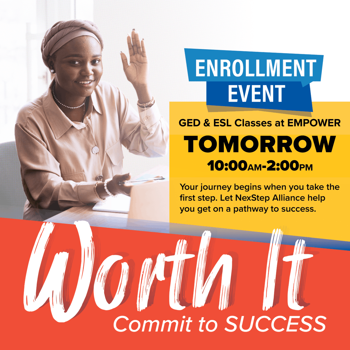 Tomorrow, Saturday, July 22nd from 10:00 a.m. - 2:00 p.m. GED and ESL Classes are enrolling at Empower! If you or someone you know are looking to continue your education, please join us. Our staff is excited to meet with you!

📍2601 N Arkansas Ave.