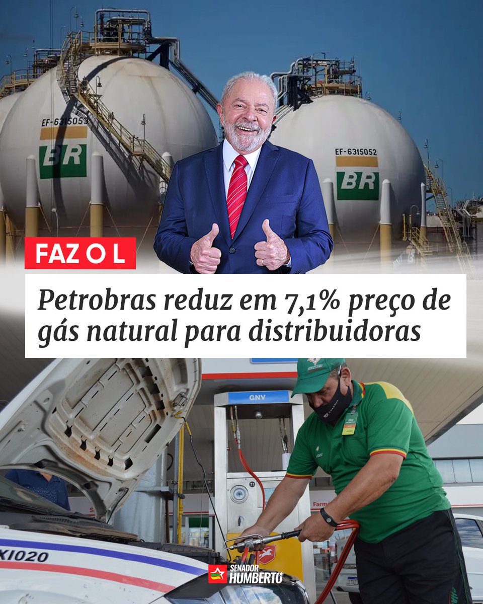 URGENTE! A Petrobras acaba de reduzir em 7,1% o preço do metro cúbico de gás natural vendido a distribuidoras. A redução passa a valer a partir de 1º de agosto.