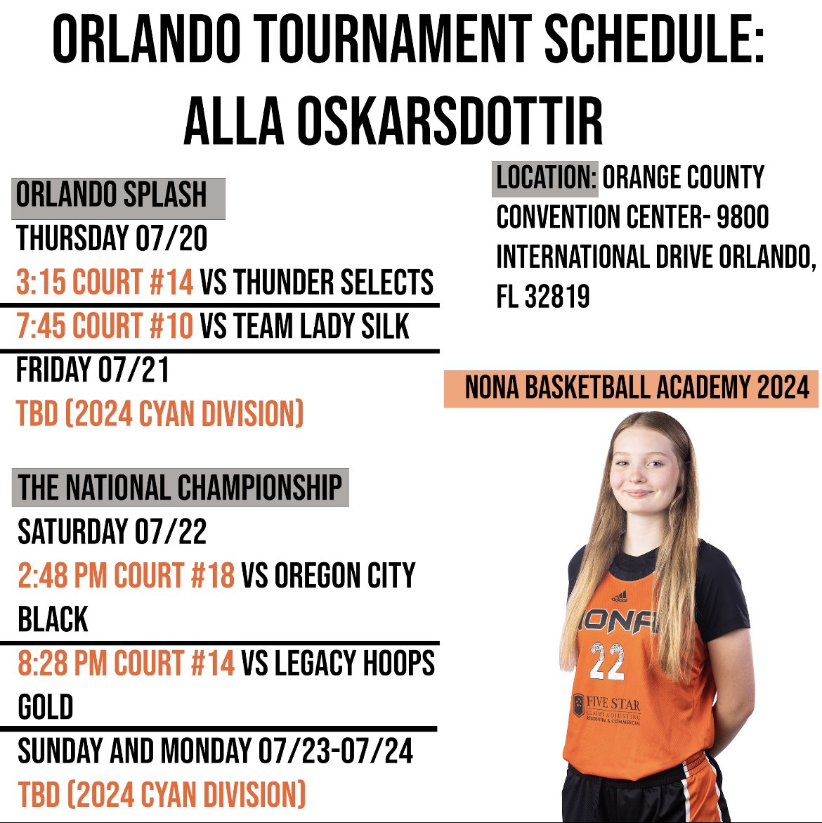My schedule for Orlando Splash and the National Championship‼️‼️ #LastRide #OrlandoSplash #TheNationalChampionship <a href="/NonaBasketball/">Nona Basketball Academy</a>
