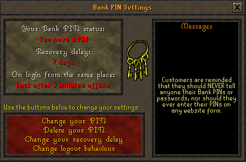 Getjaid_'s tweet photo. @JagexAsh Hi Ash, I have my bank pin setting set-up like this. Yet I still have to put in my pin every time I hop? Am I doing something wrong? It's from the same desktop with the same IP adress. https://t.co/XJjcpxGI1x
