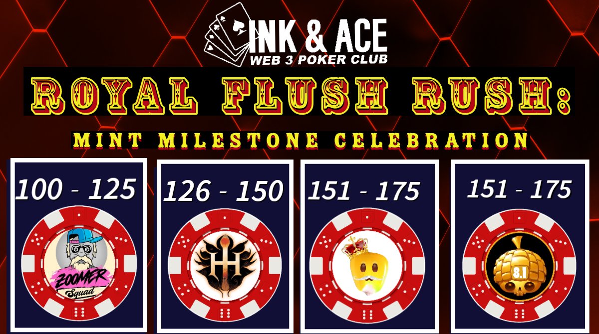 ApeChainistas's tweet photo. 🎶"And we'll never be royals, it don't run in our🩸." 🎶
But hey, you can still feel like one 🎨👑 Mint yours now and join the Royal Flush Rush! 🚀💎 #Giveaways from @BoomerSquadNFT1, @HeroesOfHiraeth,
@CryptoCorn_io, @carkayous for those who mint #InkAce during the following; 👑 https://t.co/HqYaYbYbqg