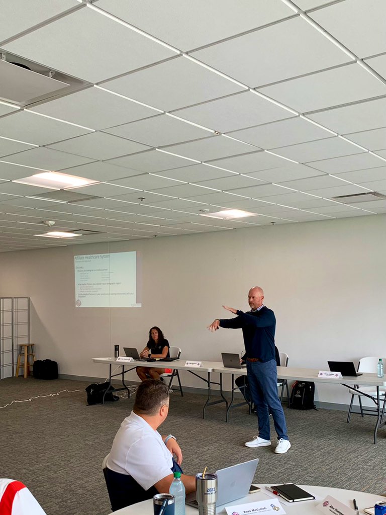 TheMIAA's tweet photo. The MIAA hosted its Sports Medicine Meeting today at MIAA headquarters. 

Thank you to USCAH’s Bob Sweeney and Liberty Hospital’s Tony Phillips for joining us, and to the MIAA members who traveled to Kansas City for the day! 

#BringYourAGame https://t.co/pgLHAeoANc