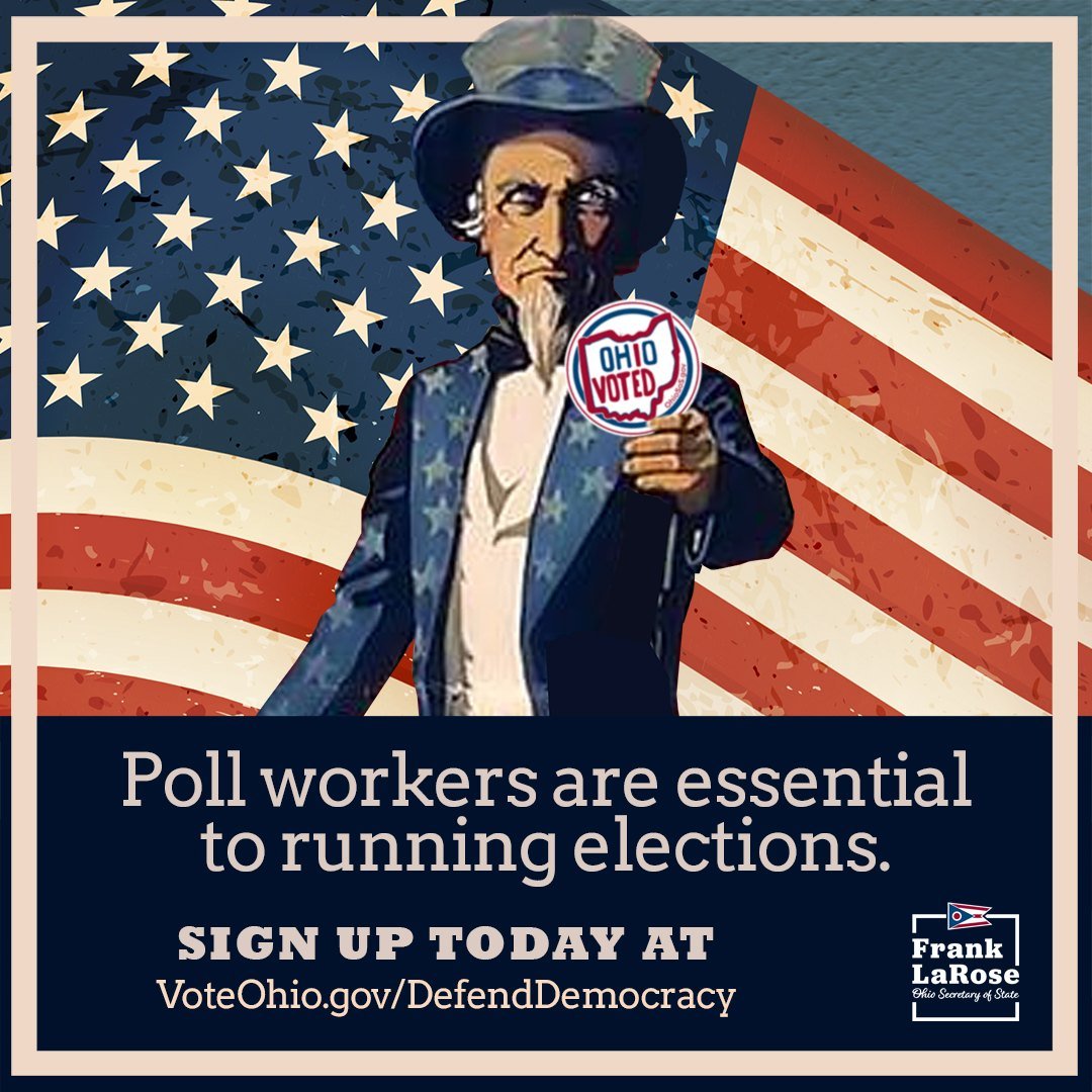 Our office is still looking for poll workers for the August 8, 2023 Special Election! The position is PAID, and you can help out in your own local community! Visit ohiosos.gov/elections/poll… or contact our office by phone (937-440-3900) or email (Miami@OhioSOS.gov) to sign up today!