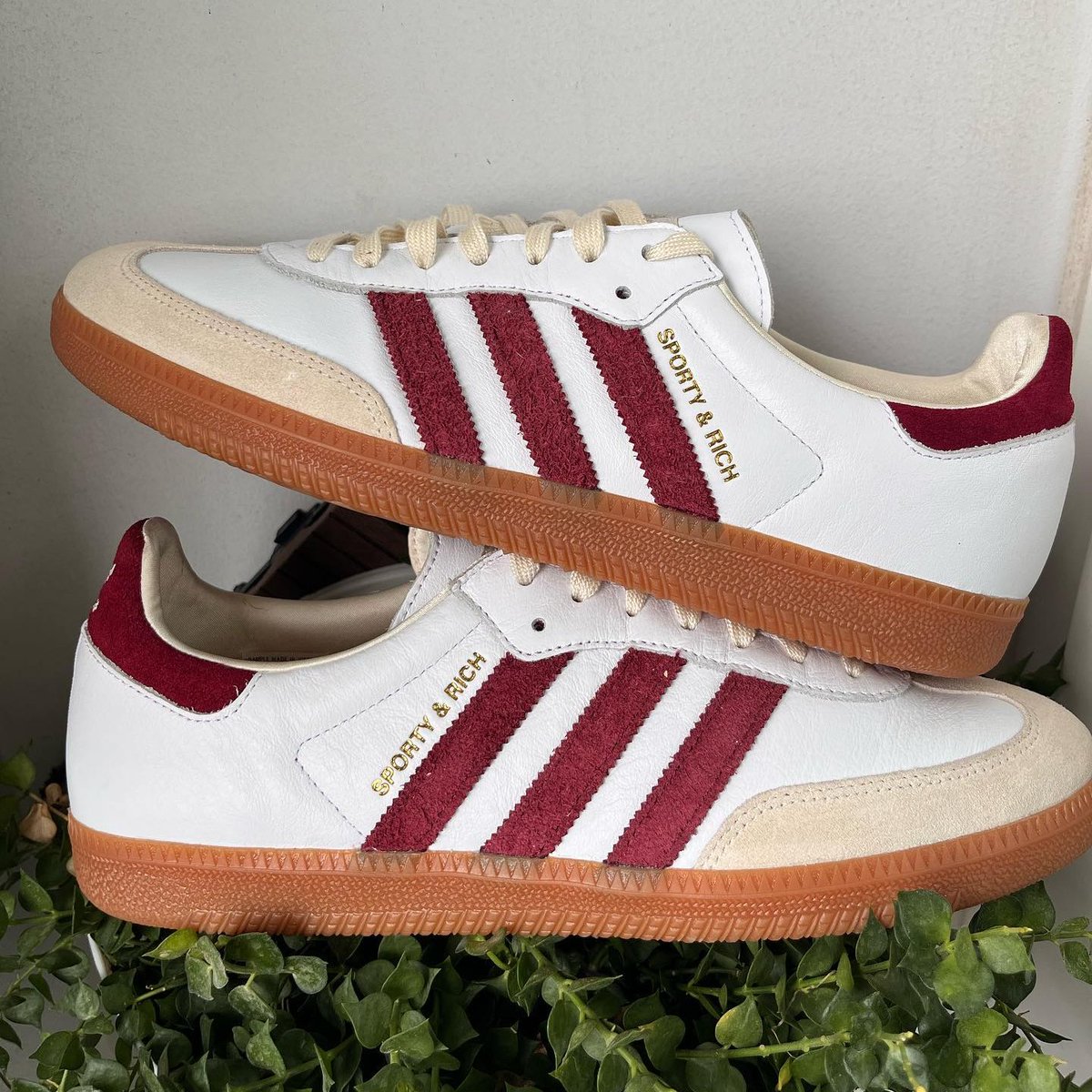 adidas gazelle silver green womens Adidas x Sporty Rich Samba 'Burgundy' main image 1