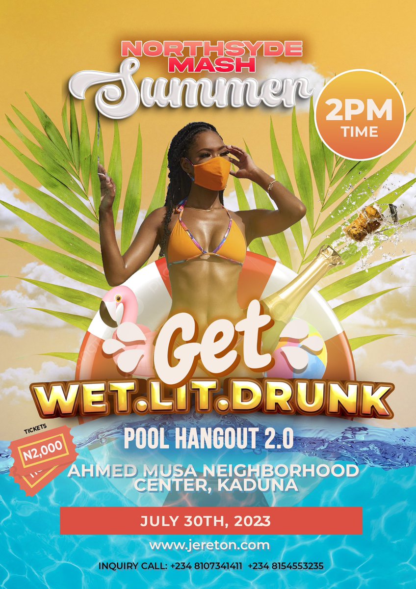 Northsydemash in Summer 🏖️ 
Don’t miss out: 🗓️30th July
📍Ahmedmusa Neighborhood kaduna 

Reservation available|Ticket link below ⬇️  jetronticket.com/events/northsy… #whatsapp #kaduna #northsydemash