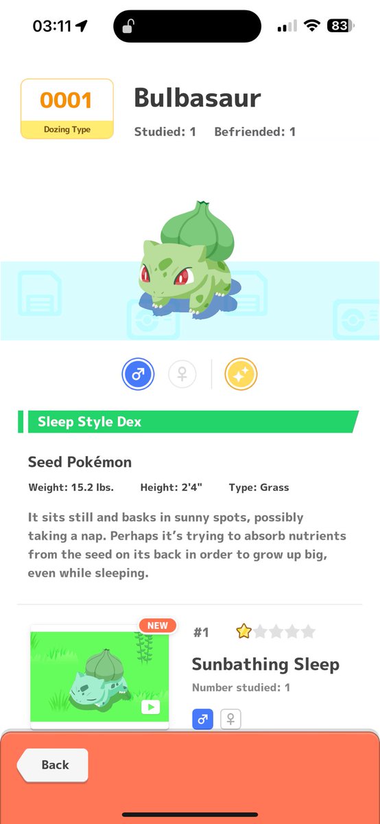 My friend got a shiny bulbasaur on her first snooze, long live cough ✨ :  r/PokemonSleep